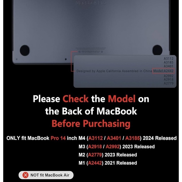 MEEgoodo Flexible Plastic Case for M4 MacBook Pro 14 inch. - Picture 2 of 7